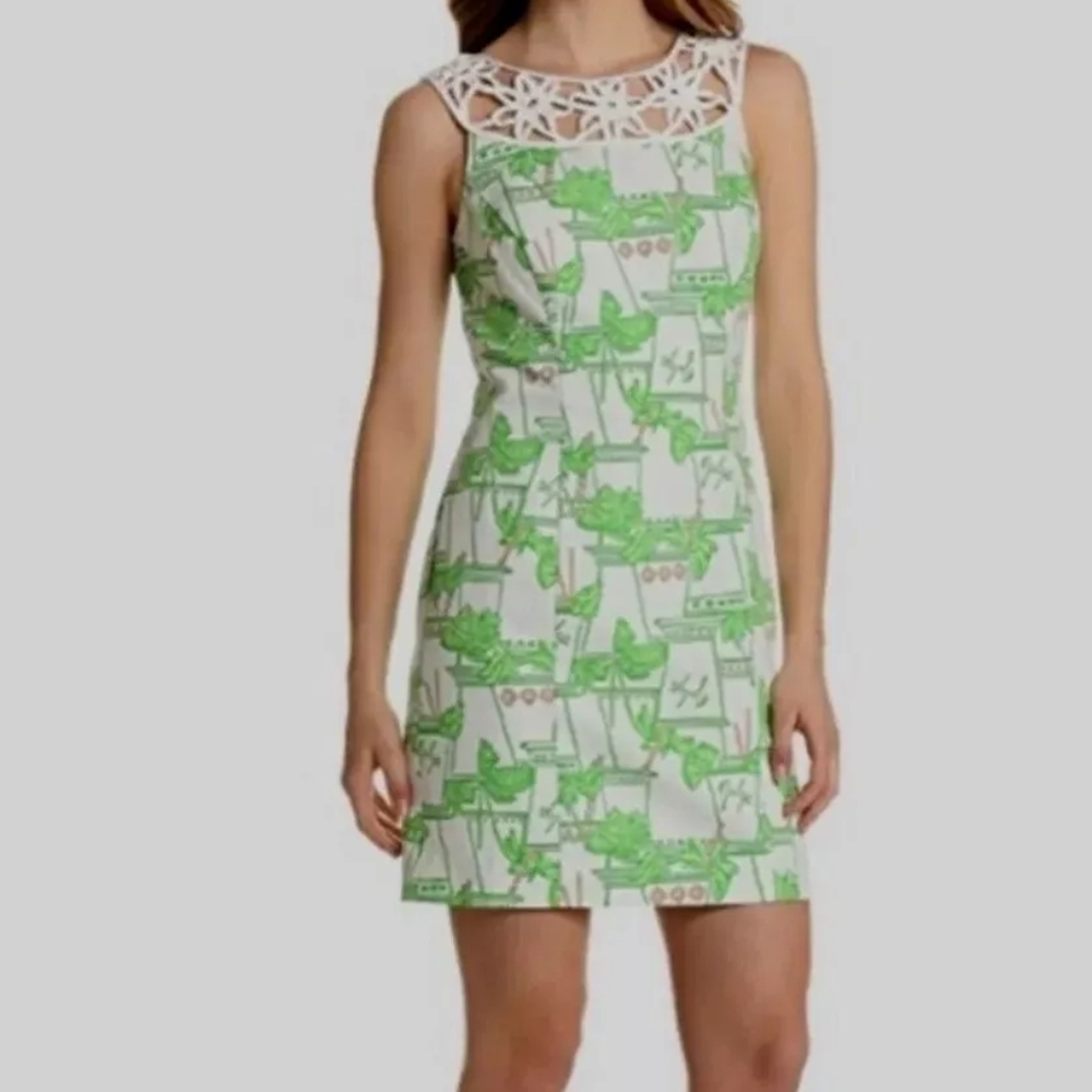 Rare Lilly Pulitzer Mint Julep Lacina Dress Sz O Derby